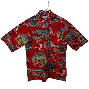 Vintage Anaheim Angels Reyn Spooner Red Hawaiian Men's Shirt